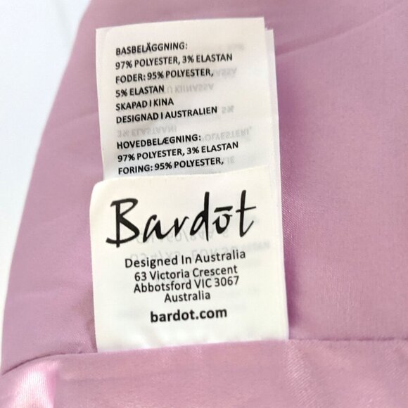 Bardot Vera Open Back Dress Midi High Neck Pink Strappy Slit Side Mose Pink Rose - Picture 7 of 9